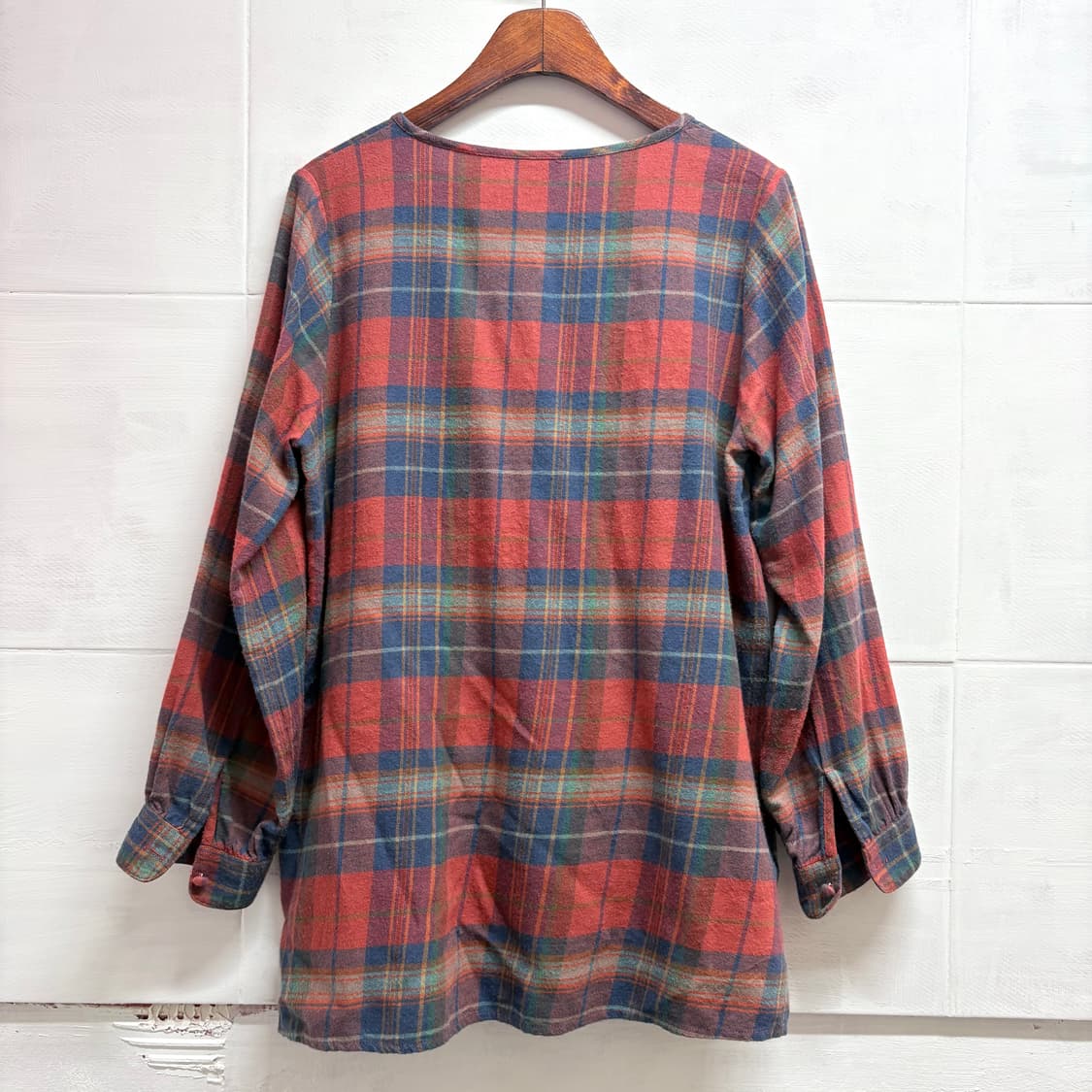 코튼 체크 언발 러블리 모리걸 블라우스 (JPN) 상품이미지5