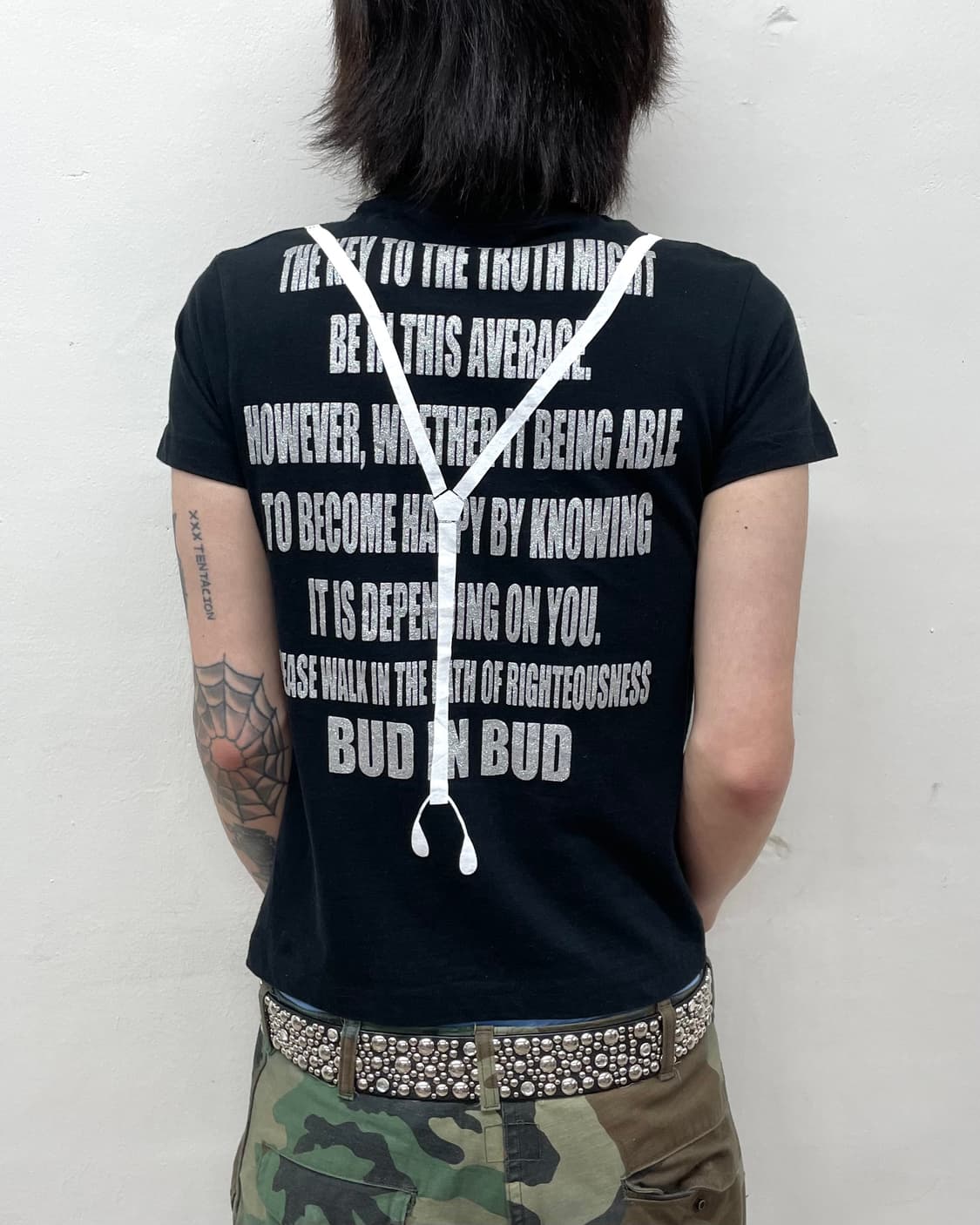 Suspender Printed Black T-Shirt  상품이미지3