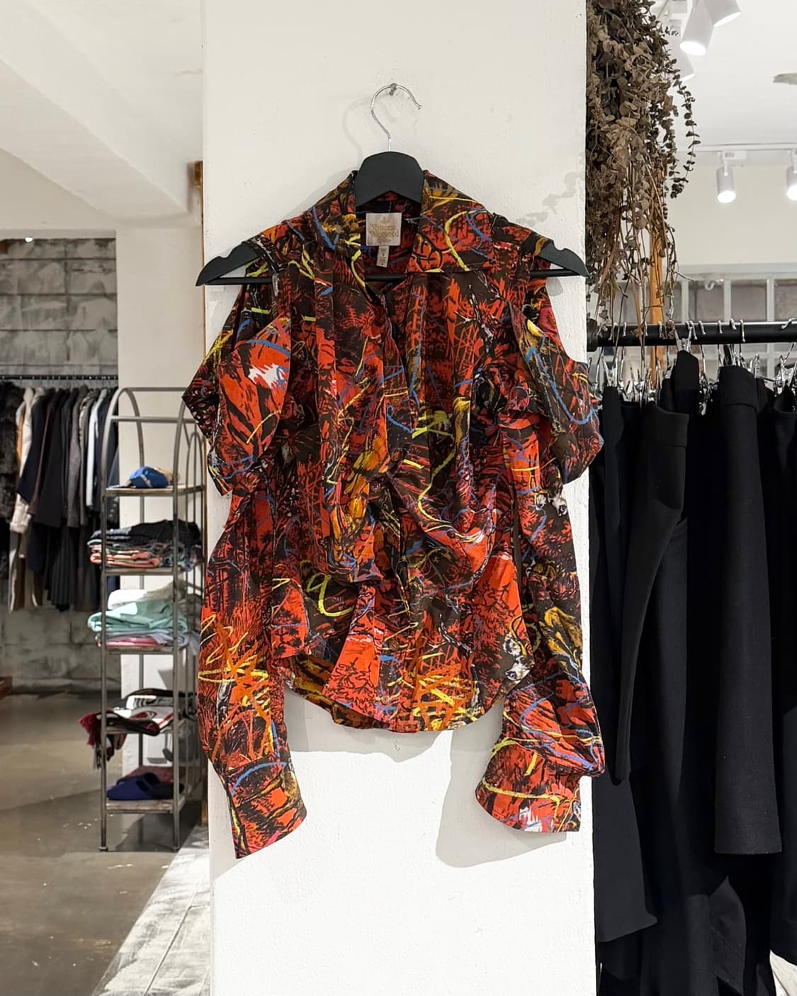 비비안웨스트우드 레드 fw10 프린팅 오픈숄더 실크 셔츠 상품이미지1