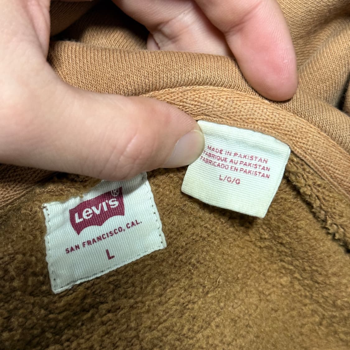 리바이스 빅 프린팅 집업 후디 카멜 상품이미지5