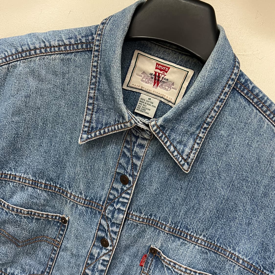 00s 리바이스 레드탭 For Women 웨스턴 데님 셔츠 해외 M 상품이미지3