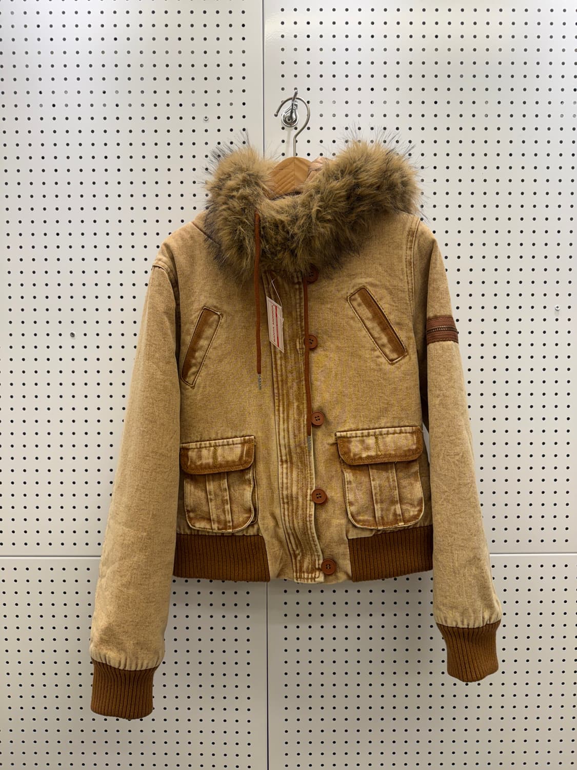 퍼 트리밍 후드 워싱 코튼 점퍼  상품이미지2