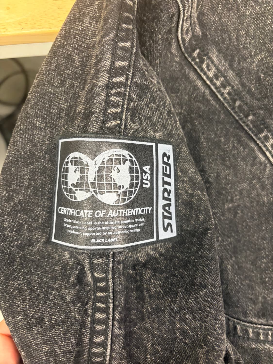 [M]스타터 워싱 흑청데님 하프집업 상품이미지5