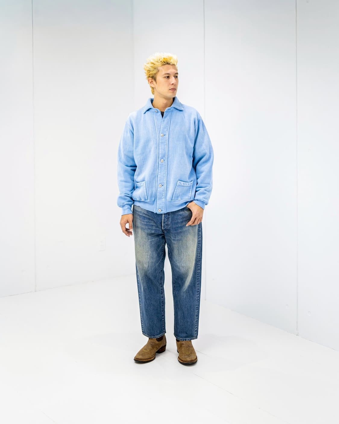 [3,새상품]아프레쎄 A.PRESSE 25AW 빈티지 스웻 가디건 상품이미지6