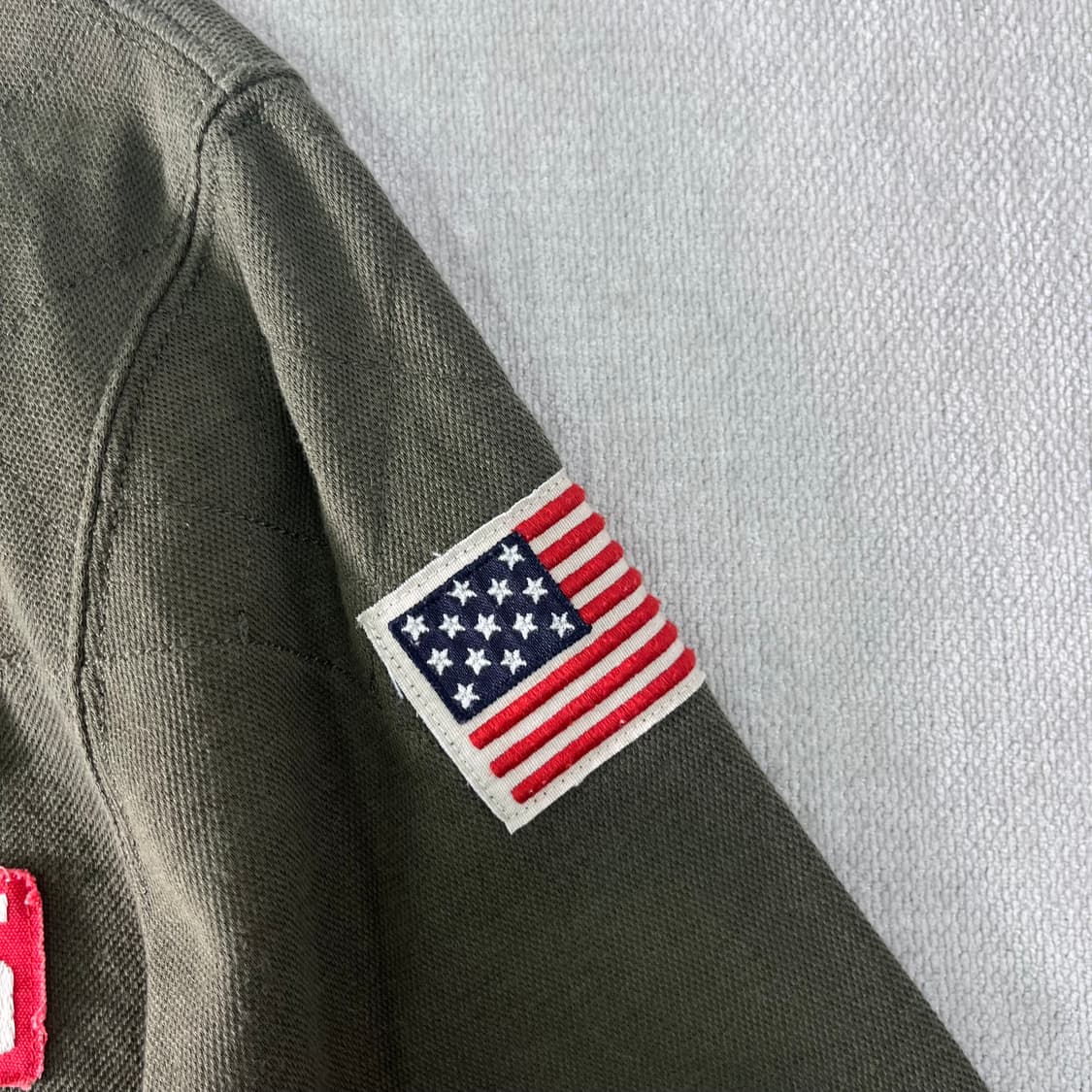 95 폴로랄프로렌 신형 성조기 카키 럭비티  상품이미지3