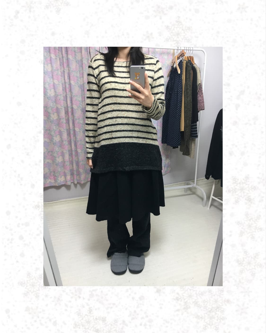 베이지 스트라이프 니트 상품이미지1