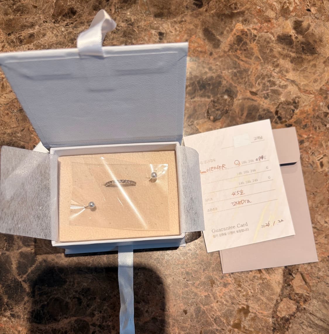 14k 2mm꼬냑다이아 애끼링 상품이미지8