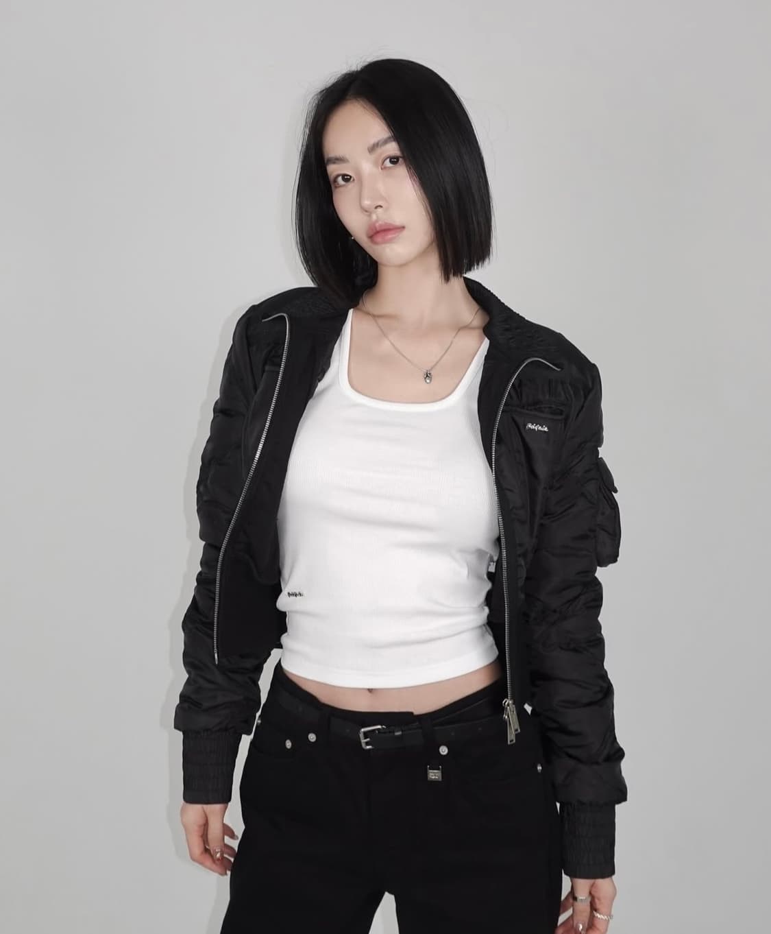 [새상품]페일제이드 빈티지 줄리 패디드 자켓 항공점퍼 블랙 상품이미지7