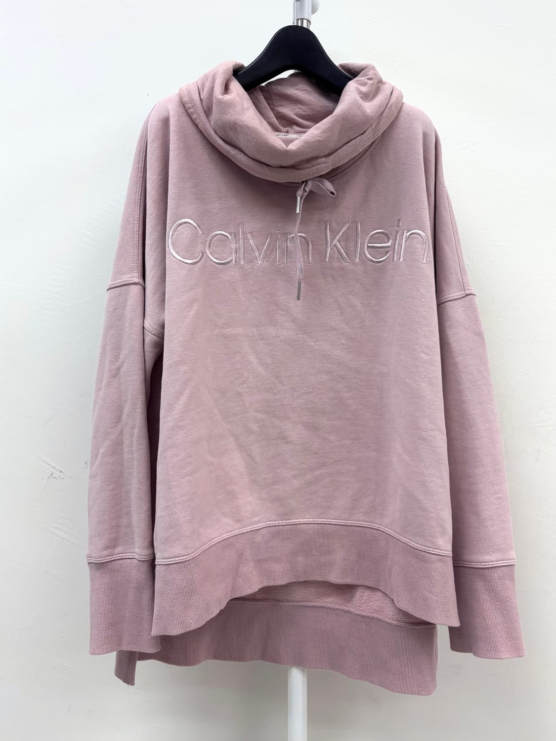 빈티지 캘빈 클라인 연핑크 하이넥 후드티 상품이미지6