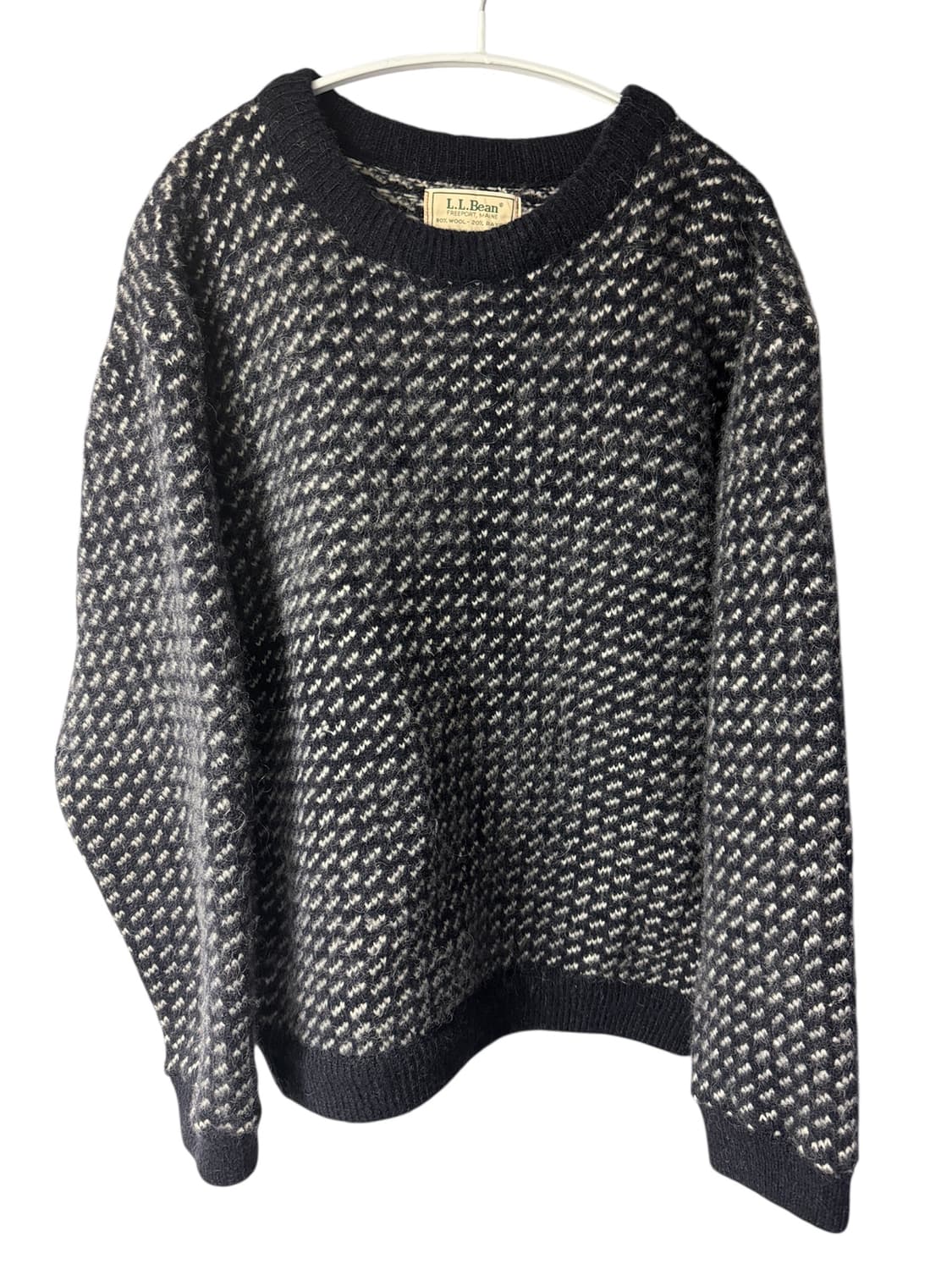 빈티지 엘엘빈 L.L.Bean 버드아이 울 라운드니트 네이비 L 상품이미지1