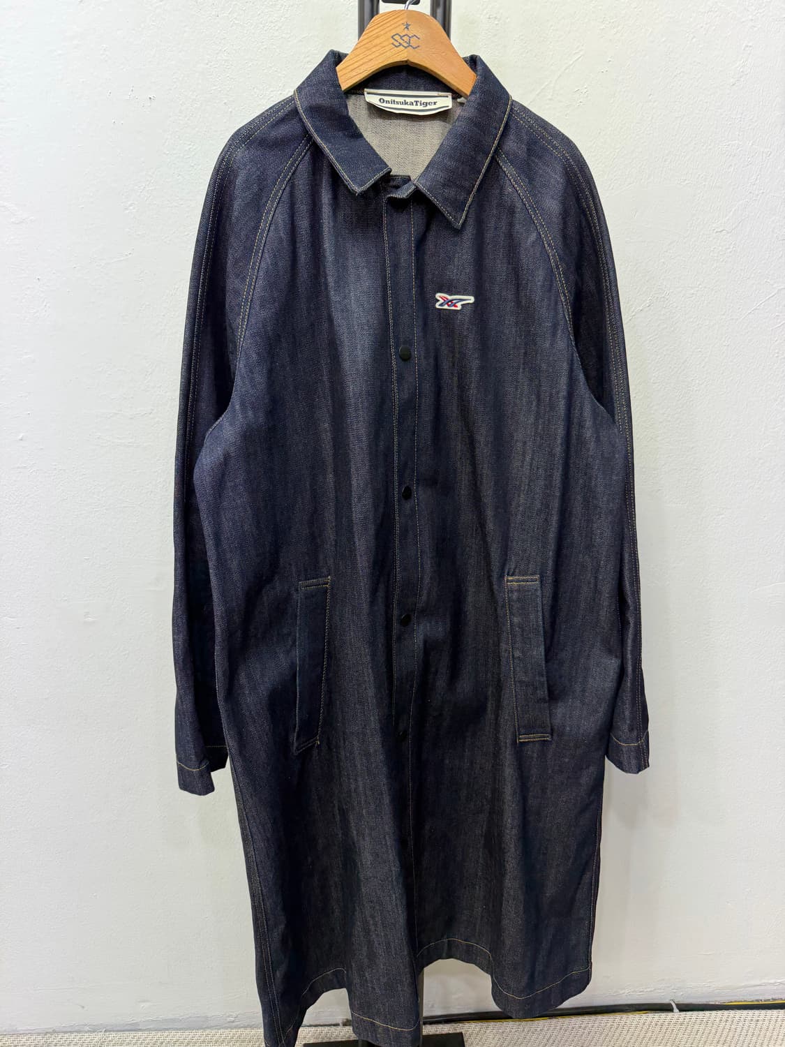 정품) 오니츠카타이거 오버핏 데님 롱자켓 M 상품이미지1