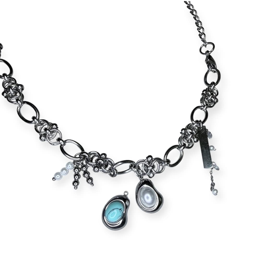 멀티체인 드롭 펜던트 목걸이 (2type) 상품이미지3