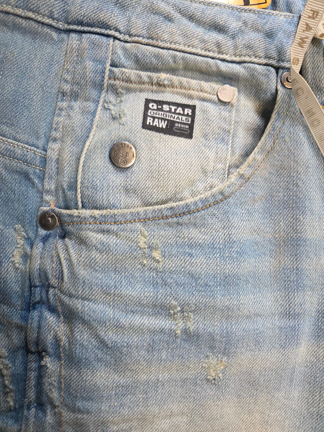 G-STAR RAW 청바지 라이트블루 페인팅 컷팅 여성(W29/L32) 상품이미지3