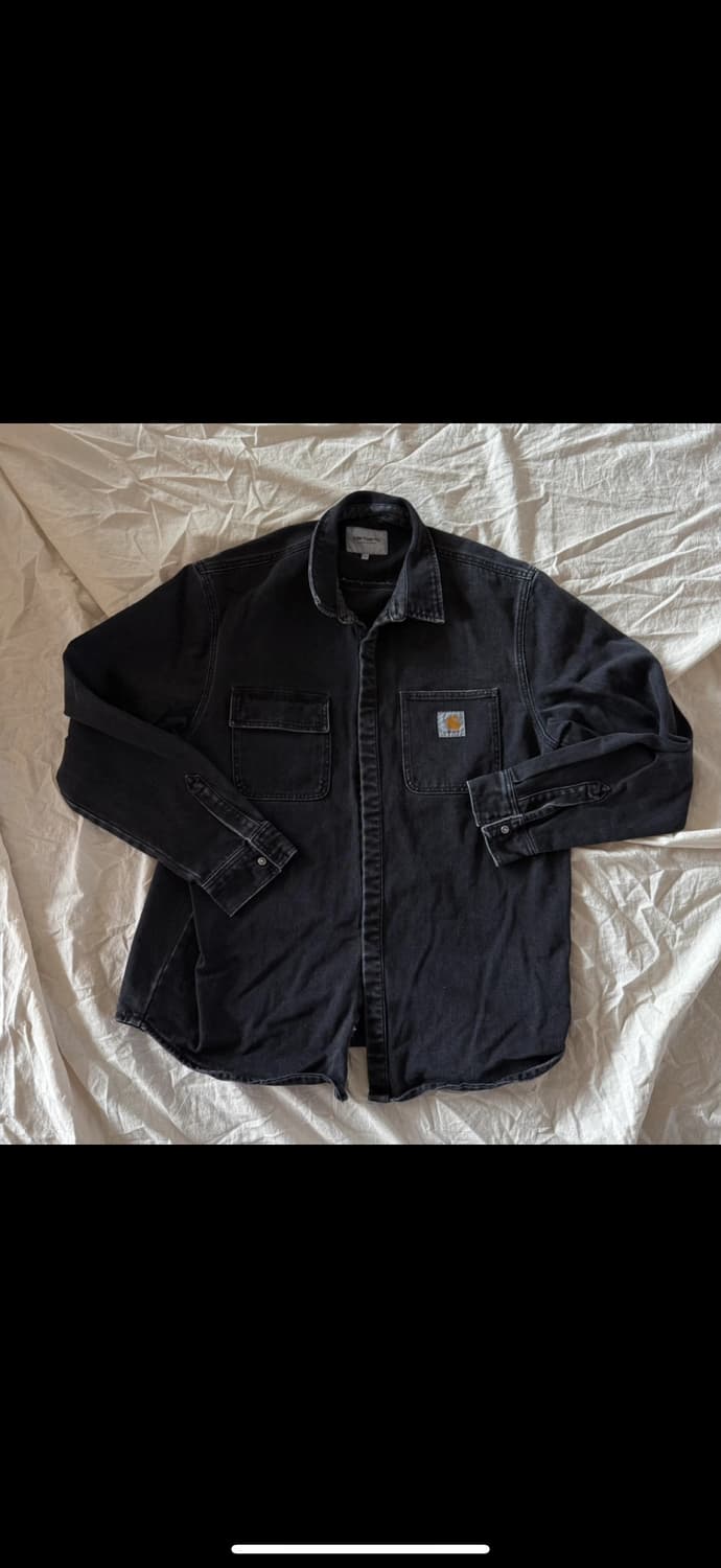칼하트 워싱 블랙 데님 자켓셔츠 XL 상품이미지1