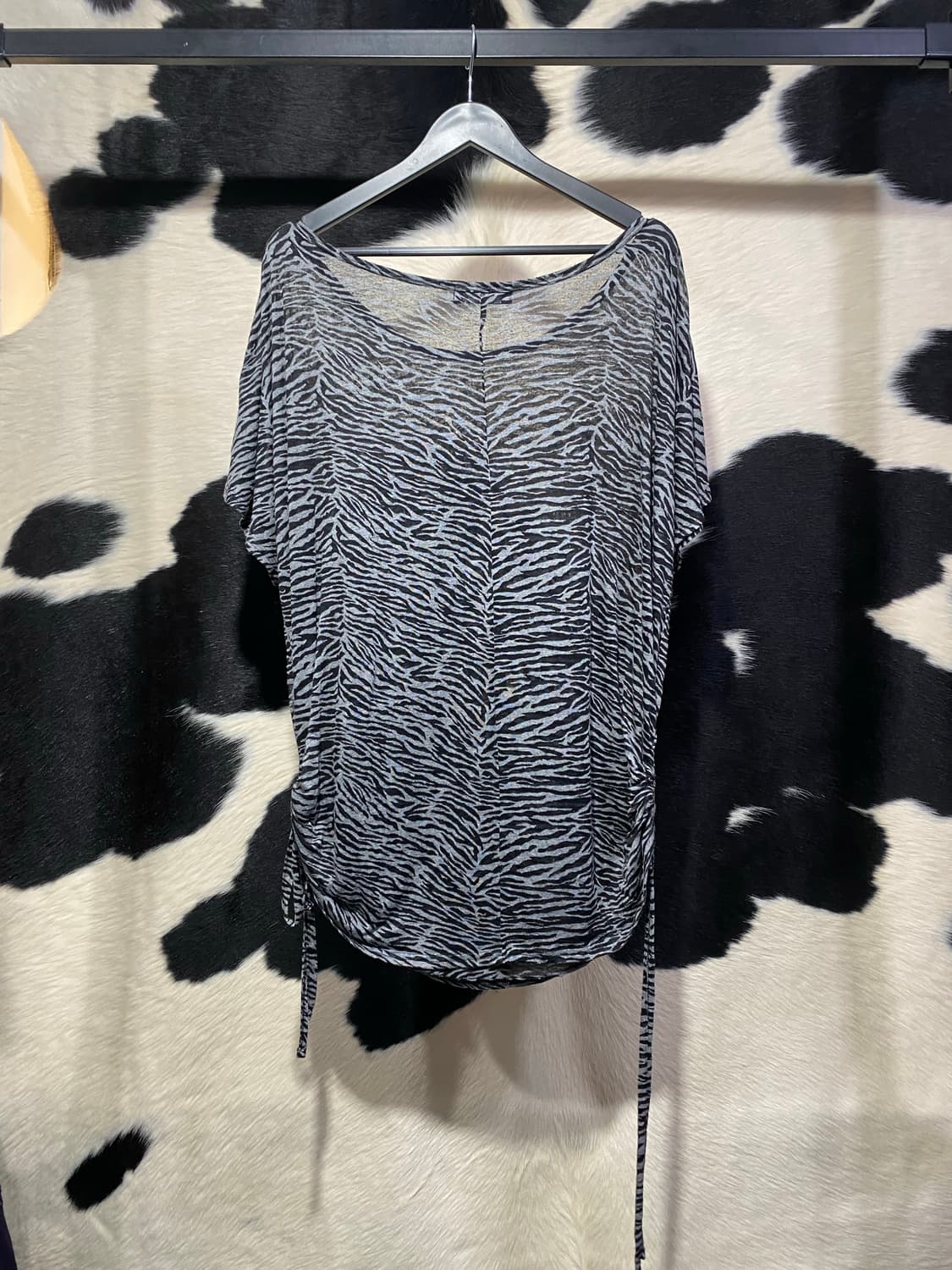 Japanese vtg 지브라패턴 셔링 반팔티셔츠 상품이미지5