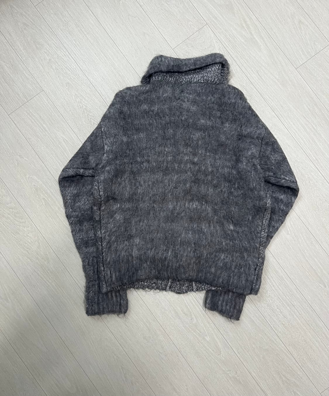 문선 알파카 가디건 그레이 상품이미지4