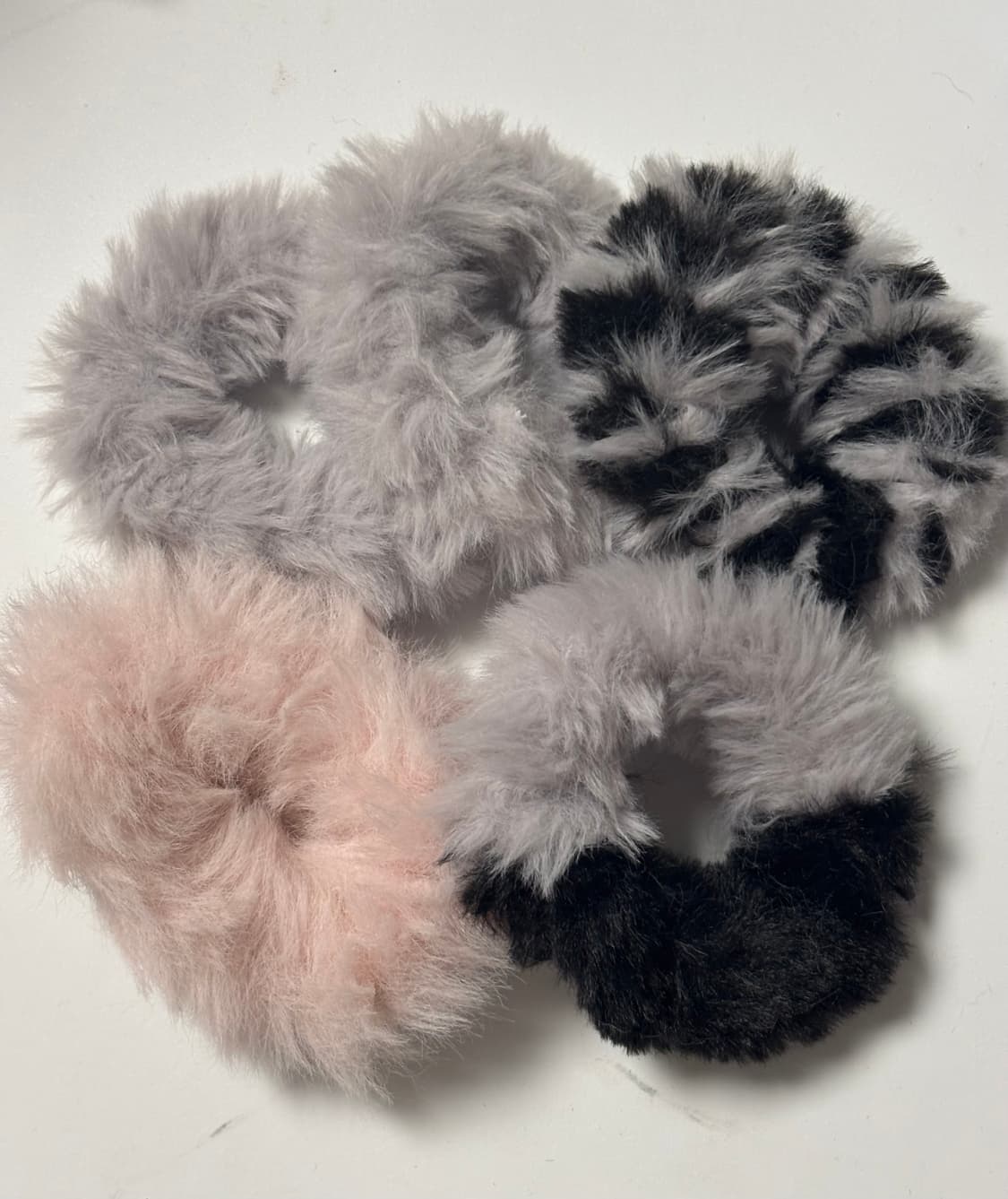 퍼 밍크 퍼 털실 곱창 밴드 세트 상품이미지1