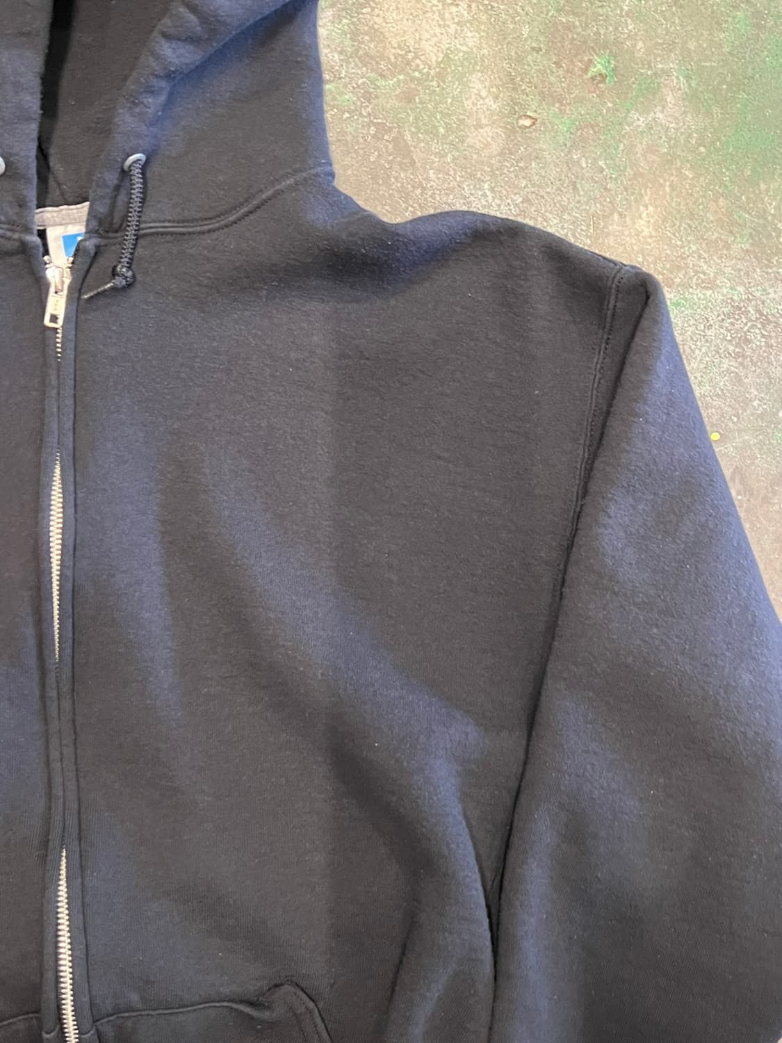 00's [2XL] Russell Athletic 블랭크 후드 집업 블랙 상품이미지4