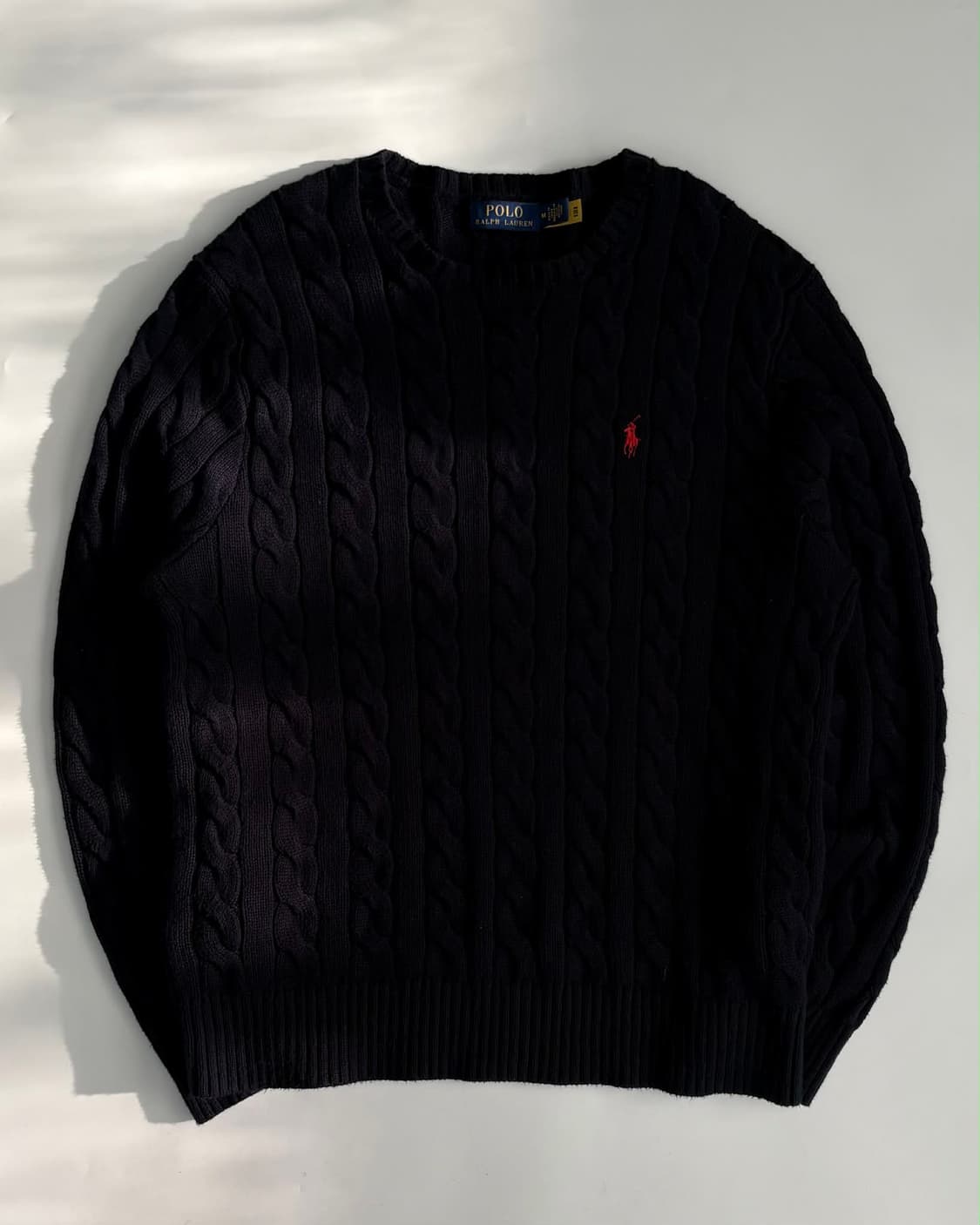 [M] 폴로 랄프로렌 네이비 케이블 코튼 니트 스웨터 상품이미지1
