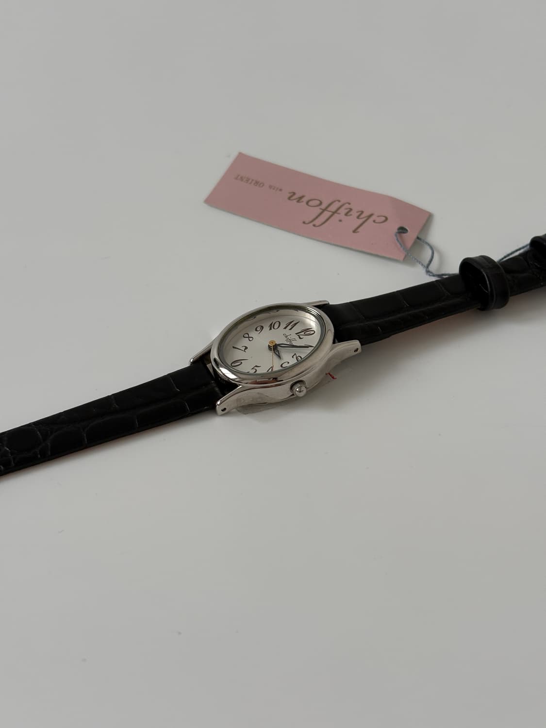 1990s Chiffon Silver Oval Ladies Quartz 상품이미지5