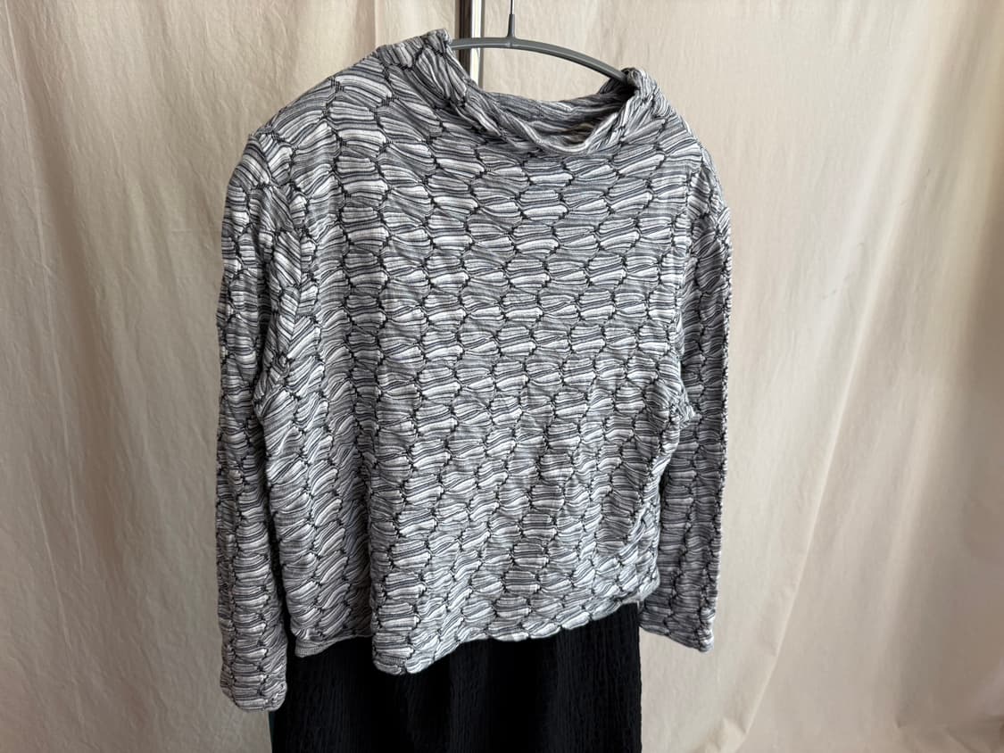 니트 패턴 플리츠 롱슬리브 (JPN) 상품이미지2