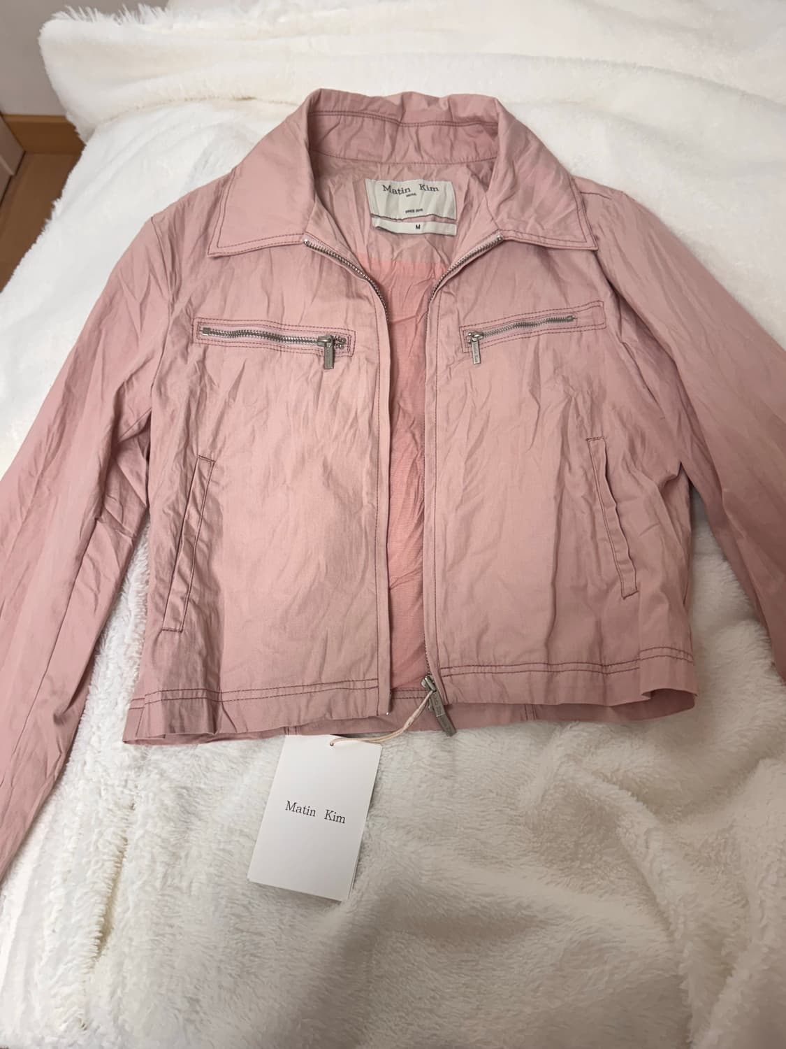 마뗑킴 matain kim 크링클 크롭 점퍼  상품이미지5