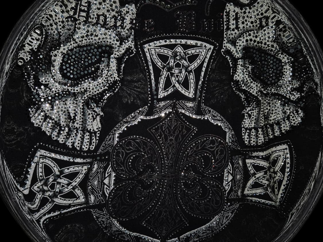 XZAVIER Punk Skull Cross Crystal Top 상품이미지2