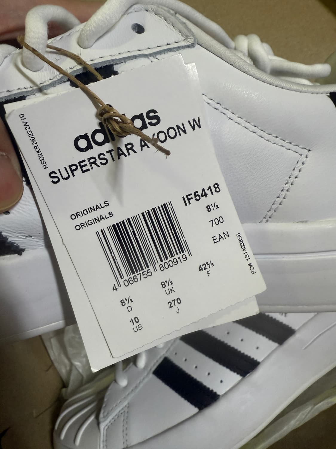 270사이즈 아디다스 슈퍼스타 아윤 우먼스 화이트 블랙 상품이미지4