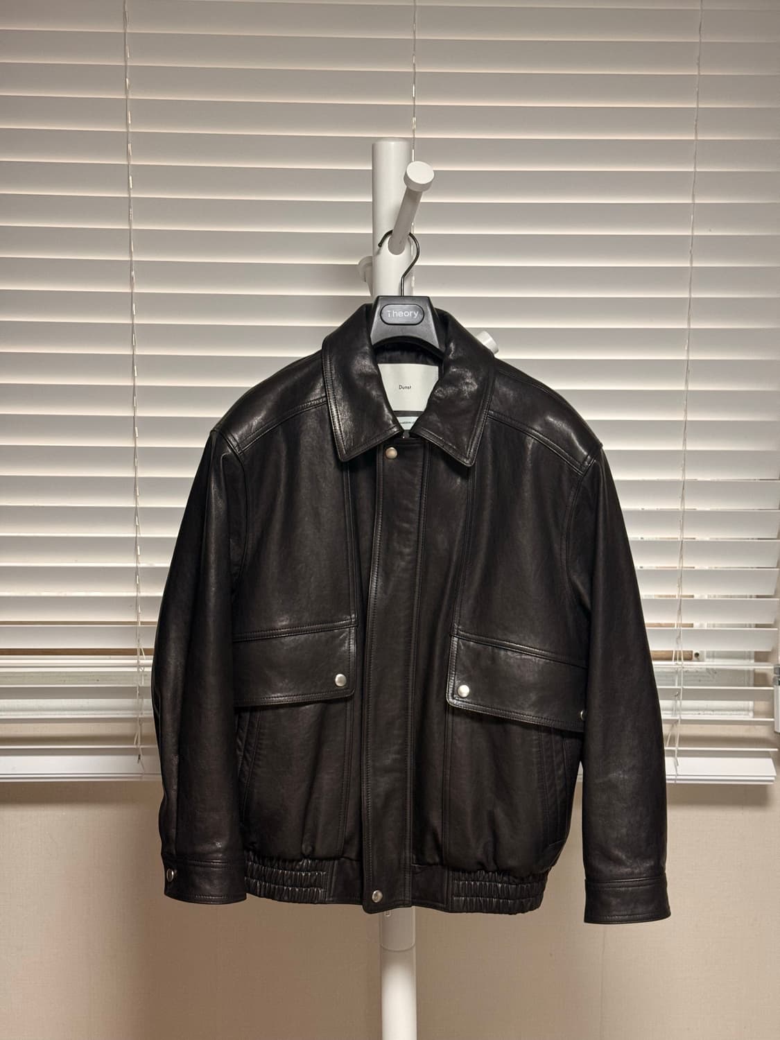 던스트 유니섹스 오버사이즈 빈티지 블루종 레더자켓(블랙 m) 상품이미지4