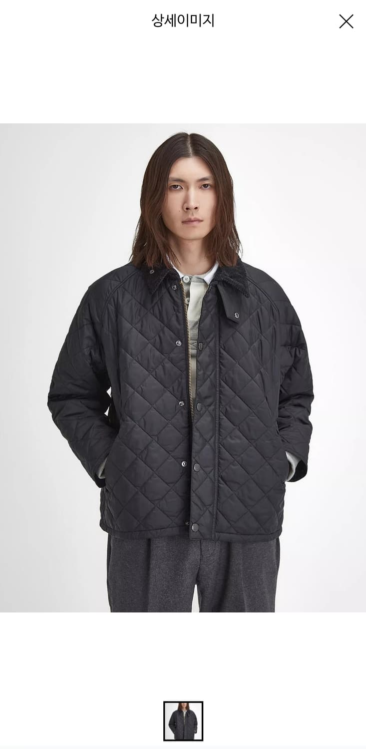 바버 트랜스포트 퀼팅 자켓 블랙 38사이즈 상품이미지1