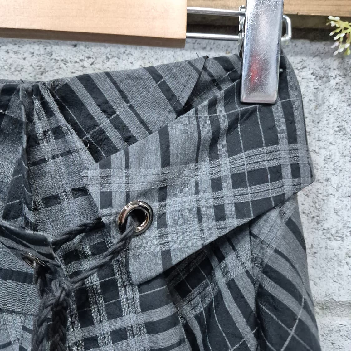 데무 언발 체크 스커트 상품이미지4