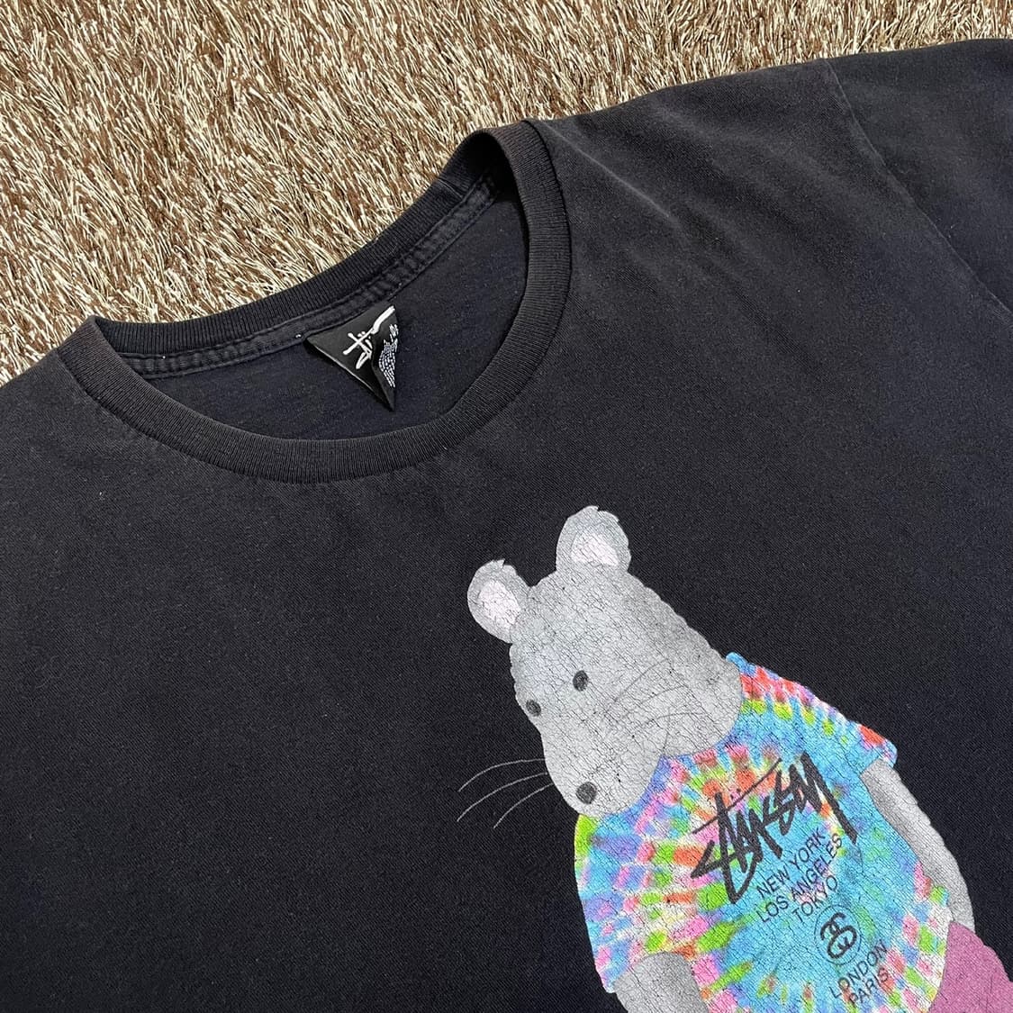 스투시 stussy 블랙 그래픽 반팔 티셔츠 M 상품이미지3