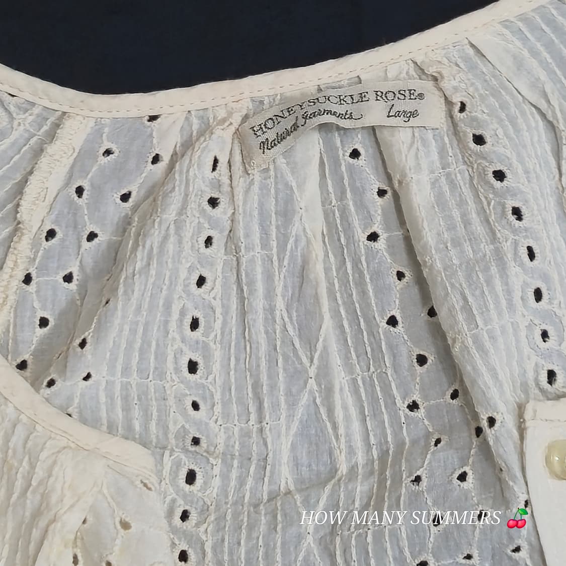 일본 수입빈티지 허니써클로즈 화이트 펀칭 자수 가디건 코튼 100% 상품이미지5