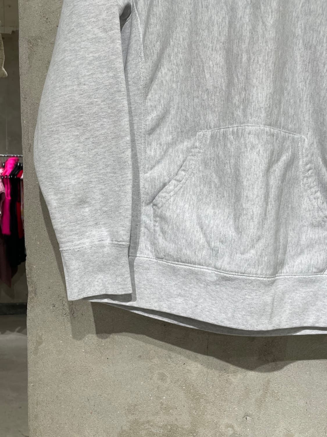 슈프림 멜란지 라이트 그레이 자카드 로고 스웻 후디 상품이미지4