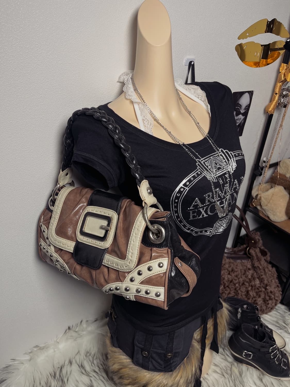 Guess 빈티지 가방 숄더백 스터드 상품이미지1