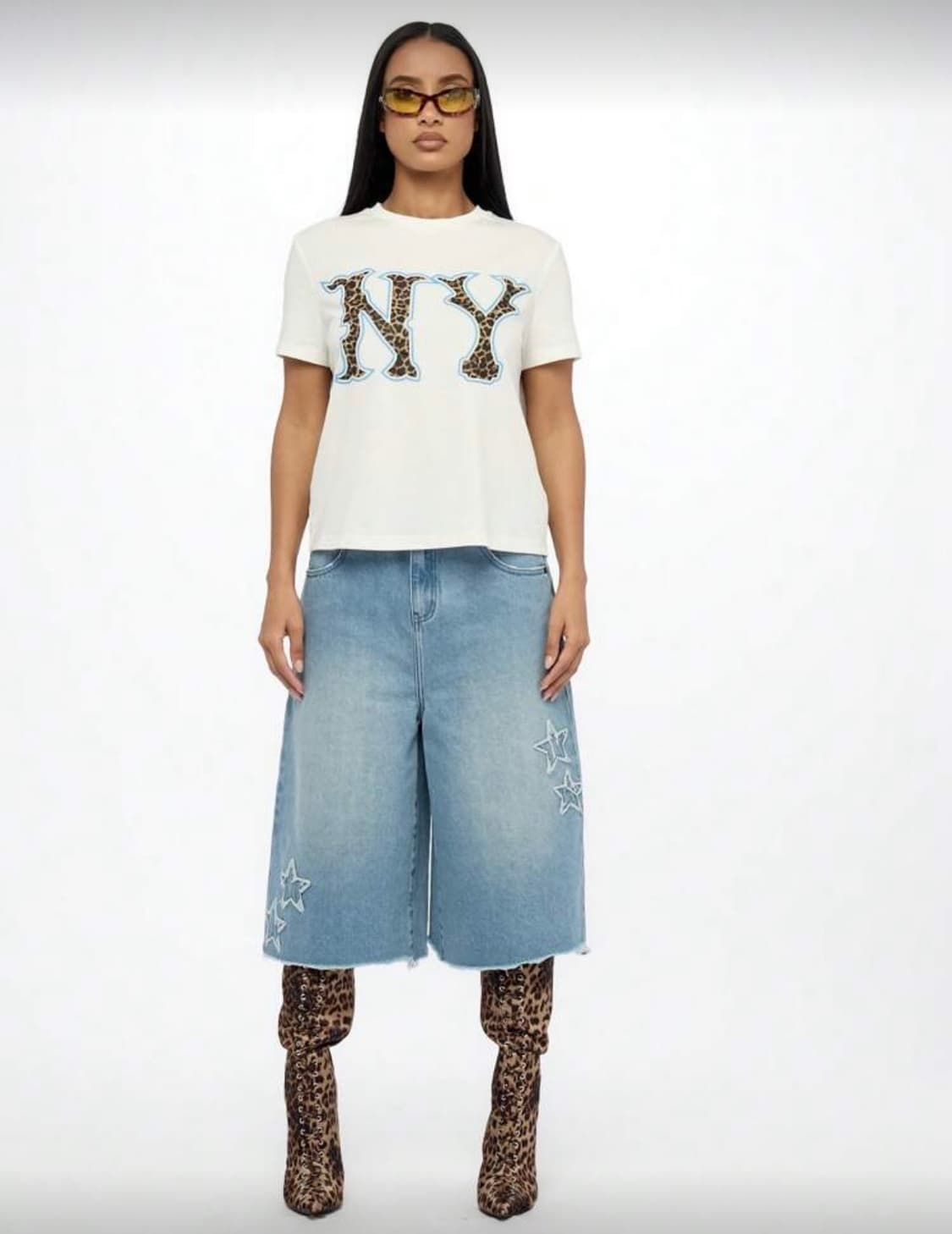 NY 레오파드 레터링 반팔  상품이미지1