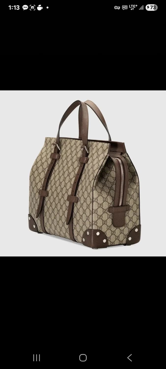 정품 구찌 GG 수프림 레더 디테일 캔버스 남성 여성 토트백  급매 상품이미지1