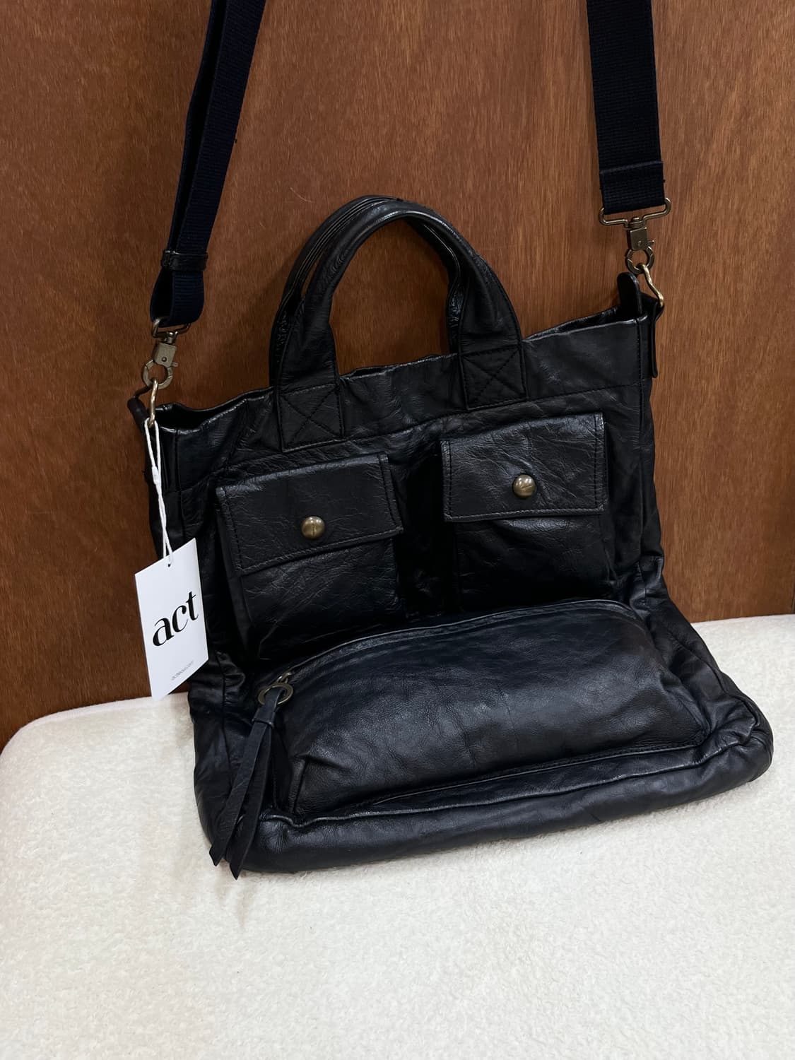 SSAMZIE 천연 소가죽 포켓 백 상품이미지2