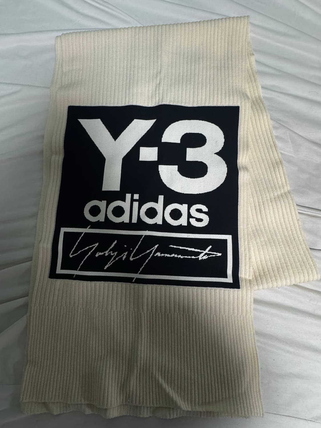 Y-3 요지 야마모토 남녀공용 울 머플러 목도리 아이보리  상품이미지2