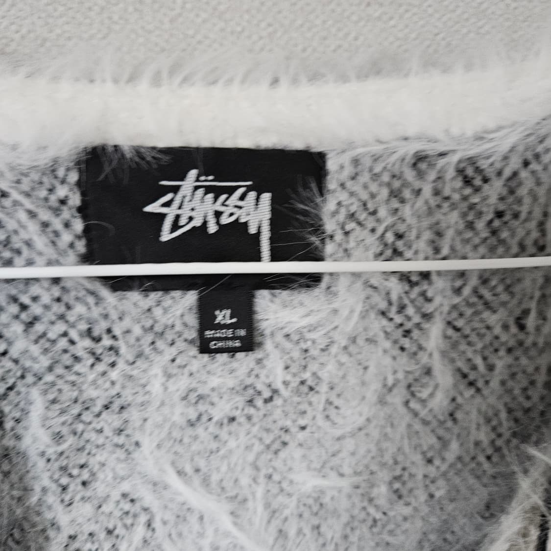 (XL) 스투시 헤어리 플래드 가디건 화이트  상품이미지2