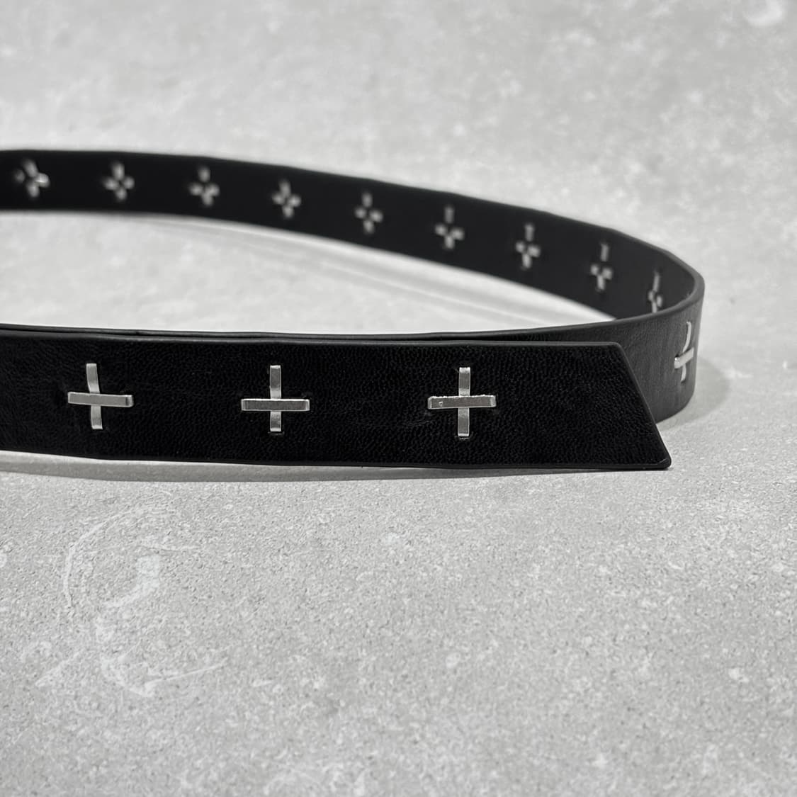 Oribell 크로스 스티치 락시크 슬림 가죽 롱 벨트 상품이미지6