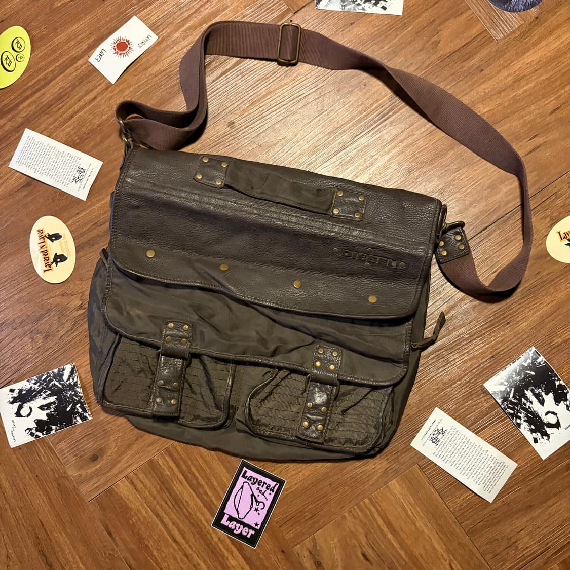 Diesel leather multi flap cross bag 상품이미지1