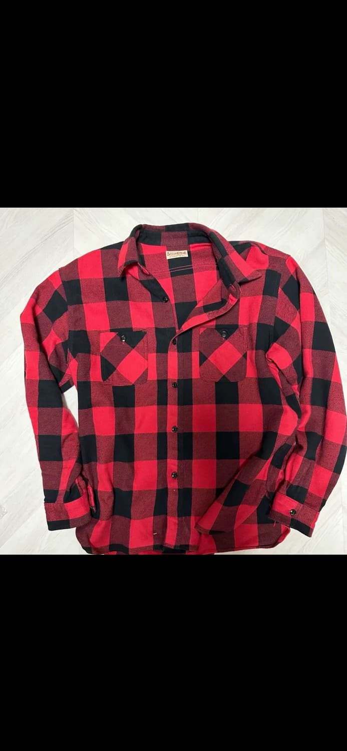 슈가케인 레드 버팔로 체크셔츠 2xl 상품이미지1