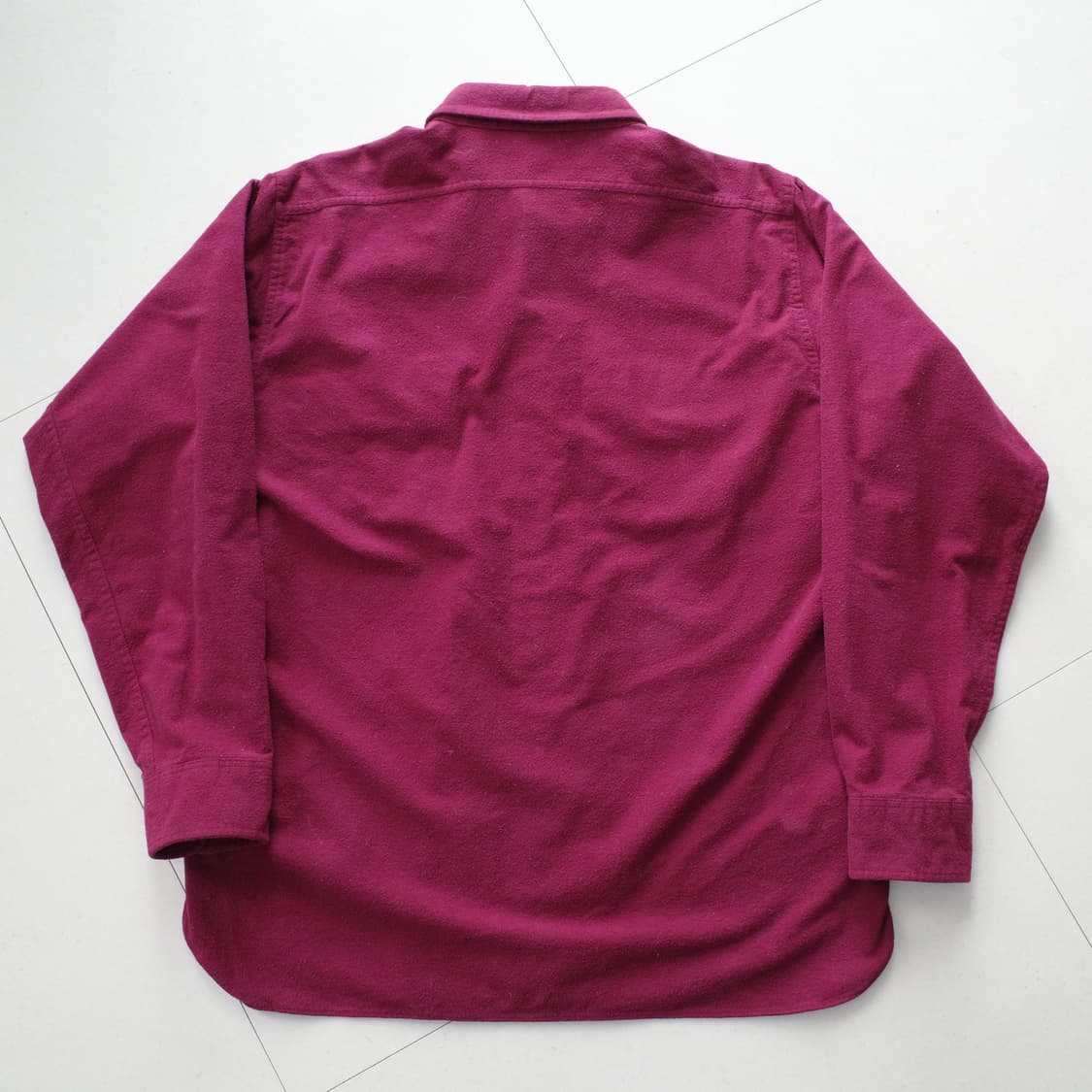 울리치 90s 헤비 플라넬 샤모아 셔츠 버건디 L MADE IN USA 상품이미지6