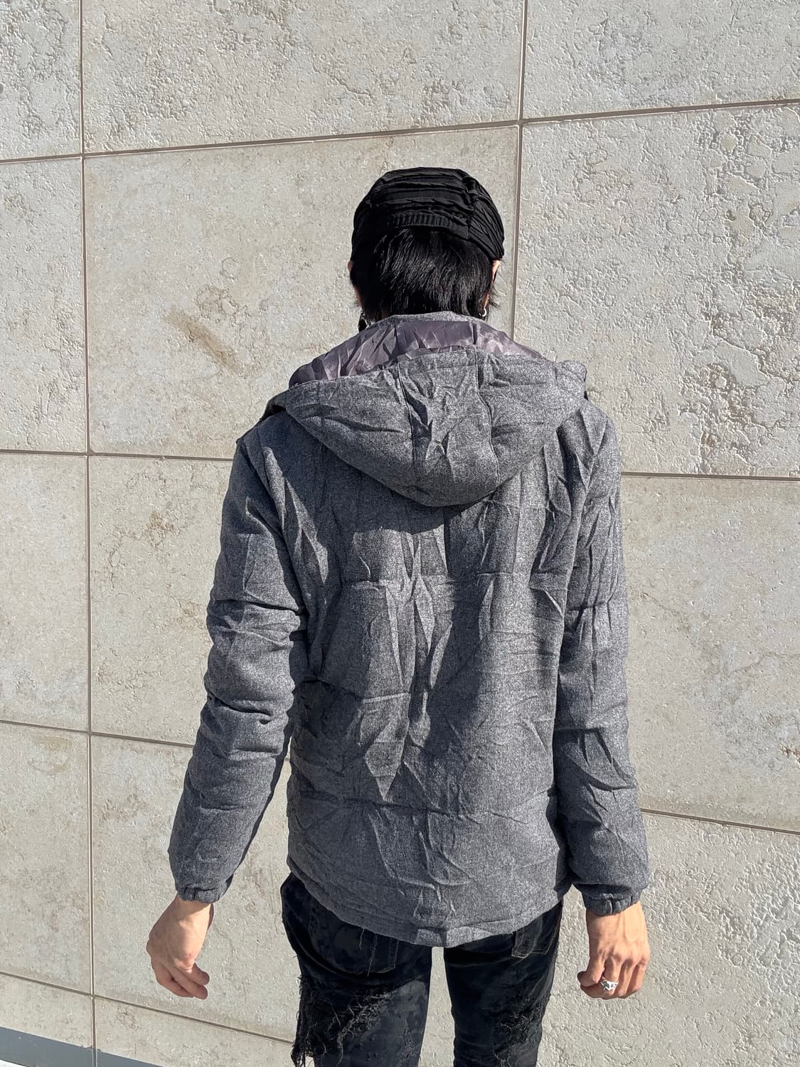 “Vintage”Y2K Mood Grey Hoodie Padding 상품이미지9