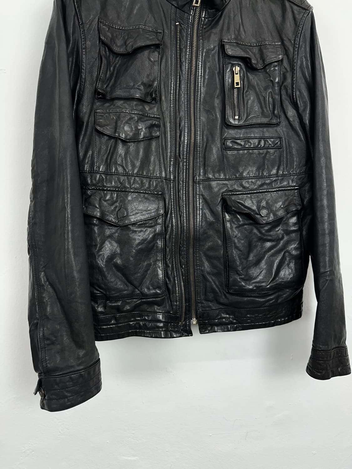 Double Zip Multi-Pocket Lambskin Leather 상품이미지4