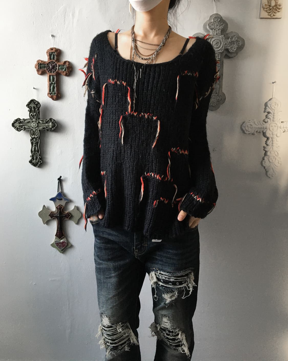 Fringe stitch point knit 상품이미지1