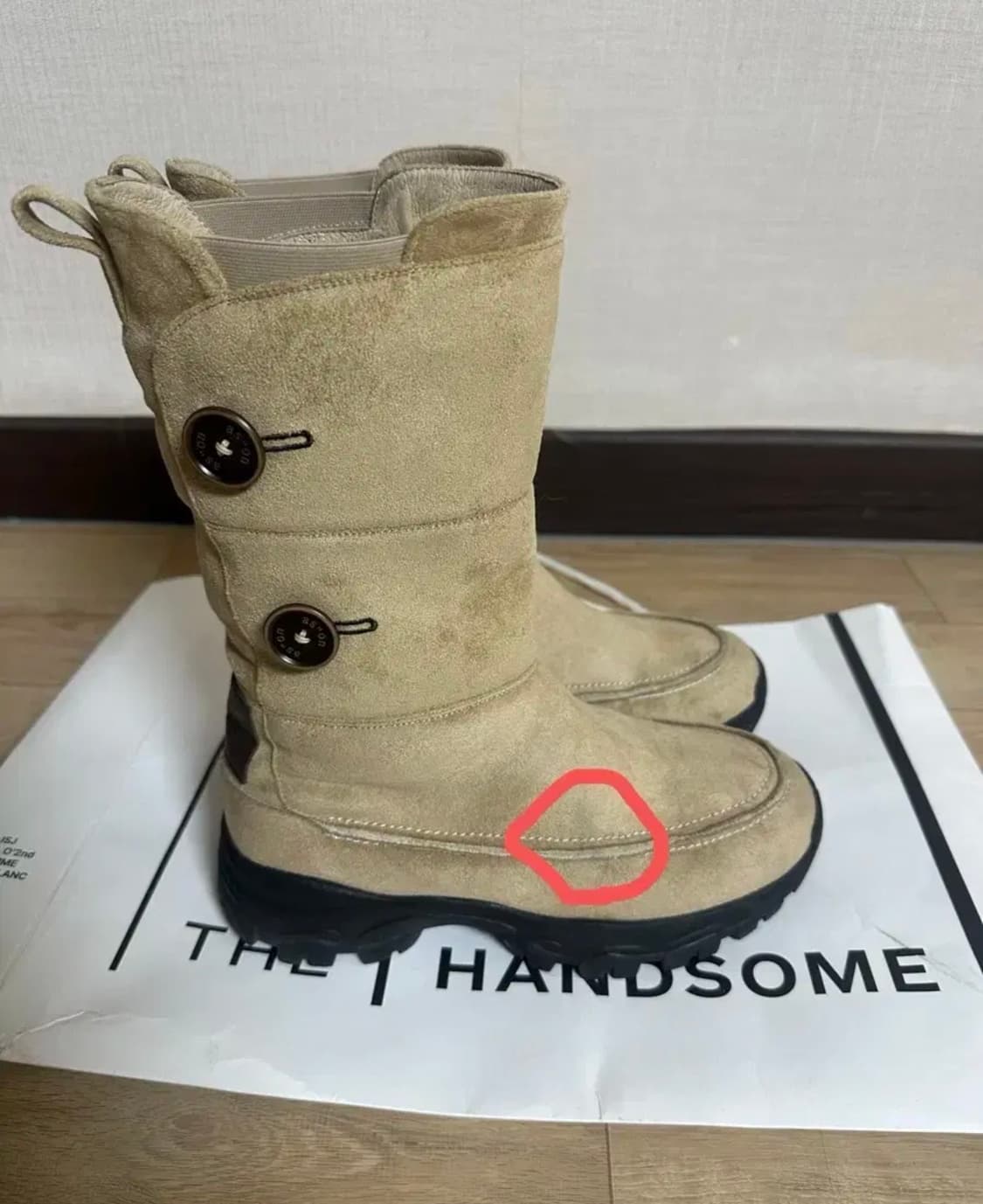 AS"ON X NEGATIVETHREE 버튼 어그부츠 베이지 230 상품이미지5