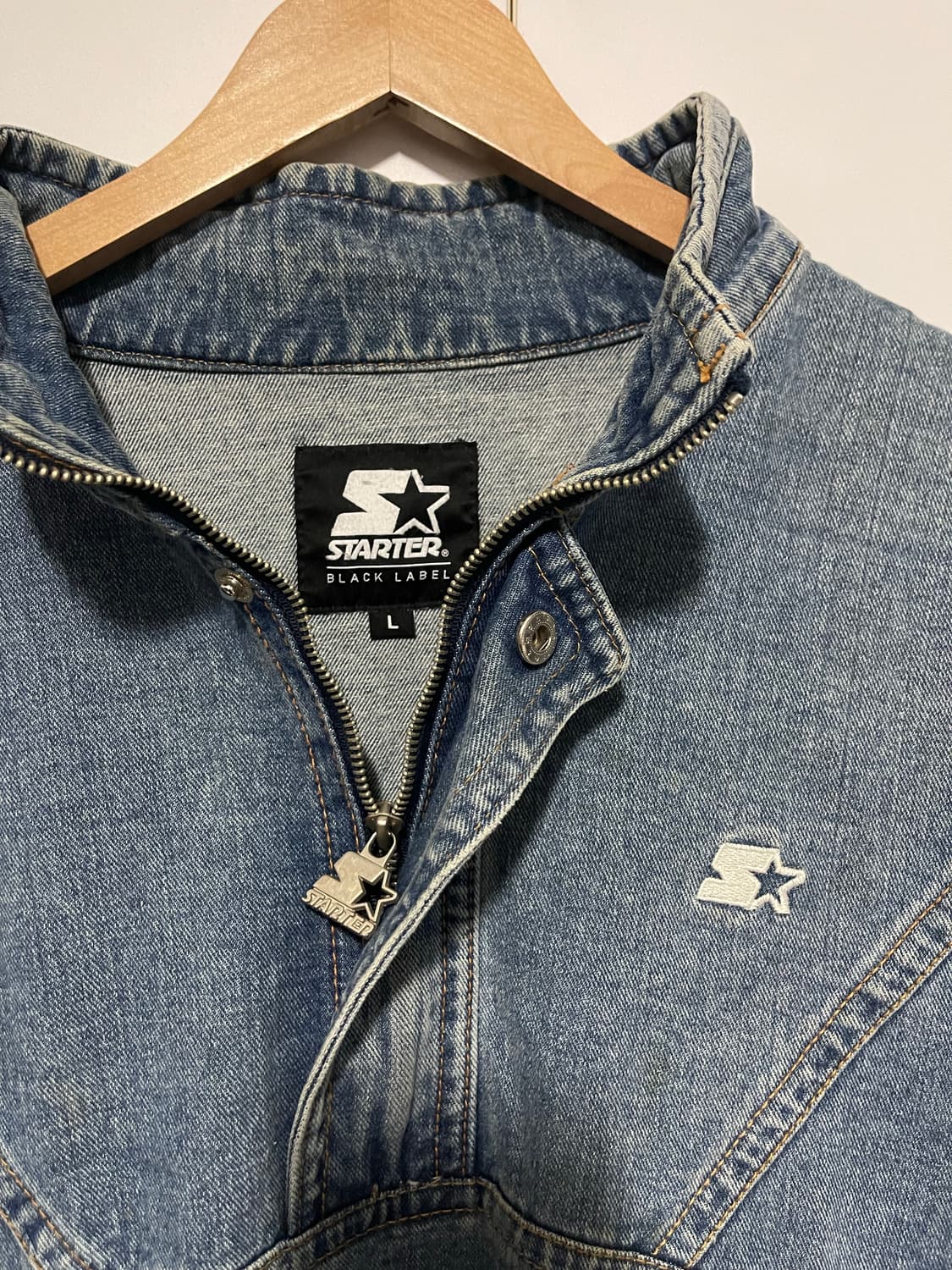 스타터 데님 하프집업 자켓 L 상품이미지3