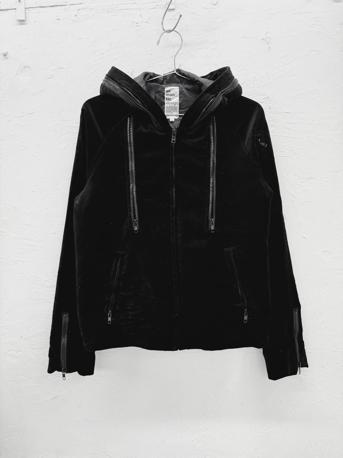 semantic design 벨루어 지퍼 자켓 상품이미지1